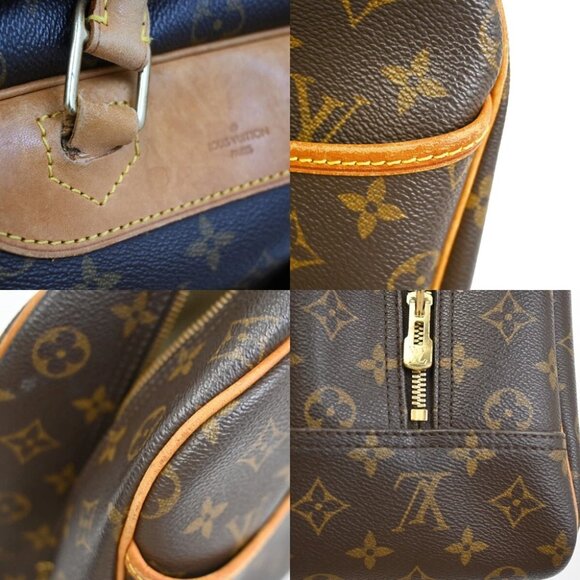 LOUIS VUITTON LV Logo Deauville Hand Bag Monogram Leather Brown M47270 83FB676 - Picture 11 of 16